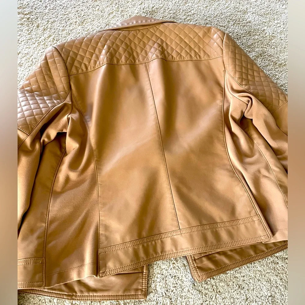 NWT- express tan leather jacket - Picture 6 of 9